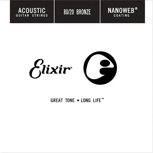 Elixir 15125 Nanoweb (.025) Отдельная струна для акустической гитары.